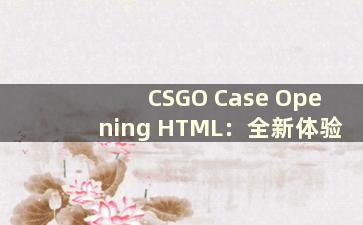 CSGO Case Opening HTML：全新体验